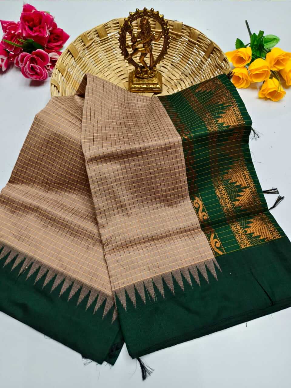 Glassy tissue organza saree with embroidery