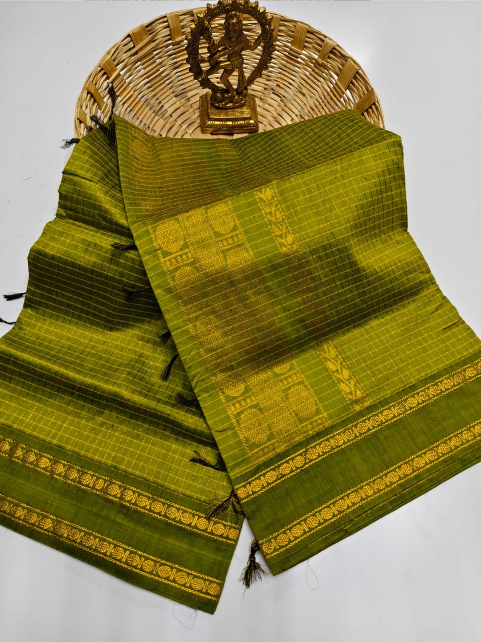 Soft kota checks saree with embroidery - MS7676 Pink
